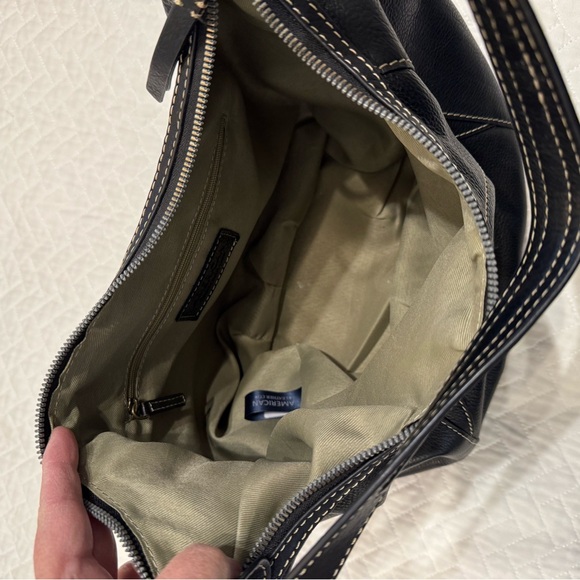 American Leather Co. Black Leather Shoulder Bag - Picture 8 of 9